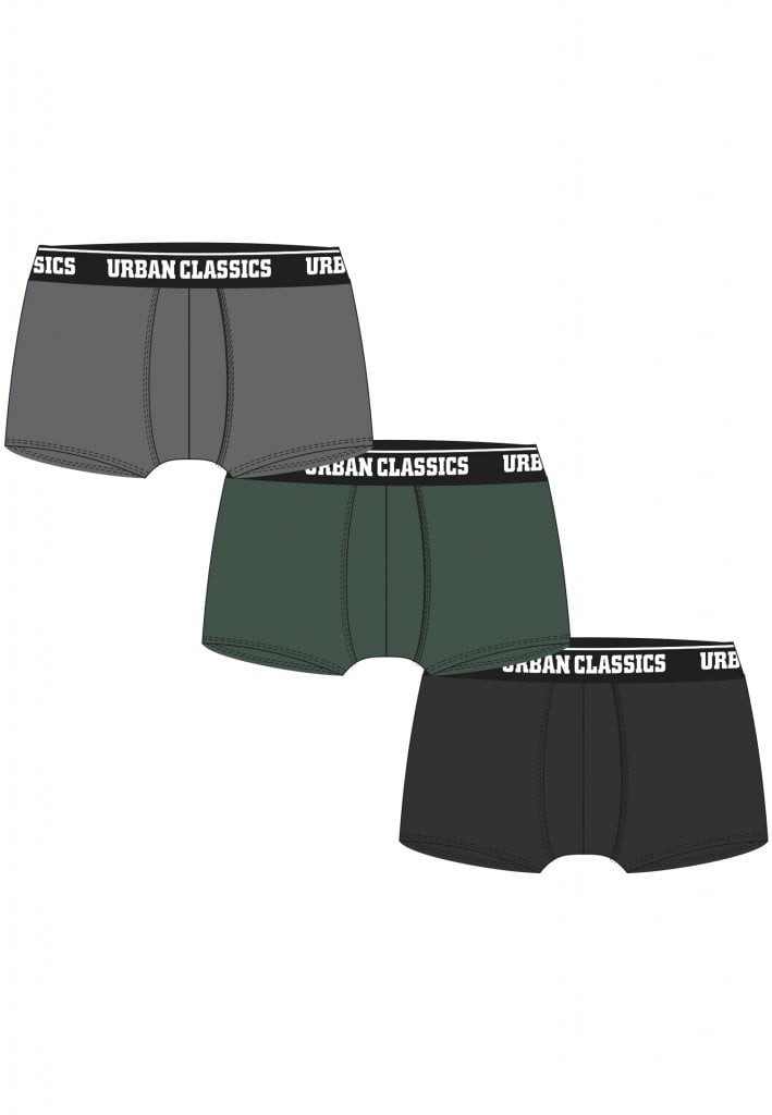 Boxer Shorts 3-Pack (3XL grey+darkgreen+black)