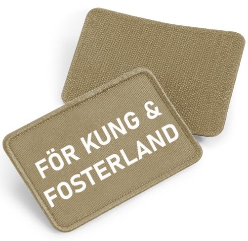För Kung & Fosterland - tygpatch med kardborre (Desert sand Onesize)