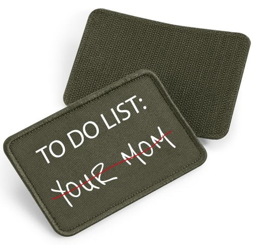 To Do List - tygpatch med kardborre (Military green Onesize)