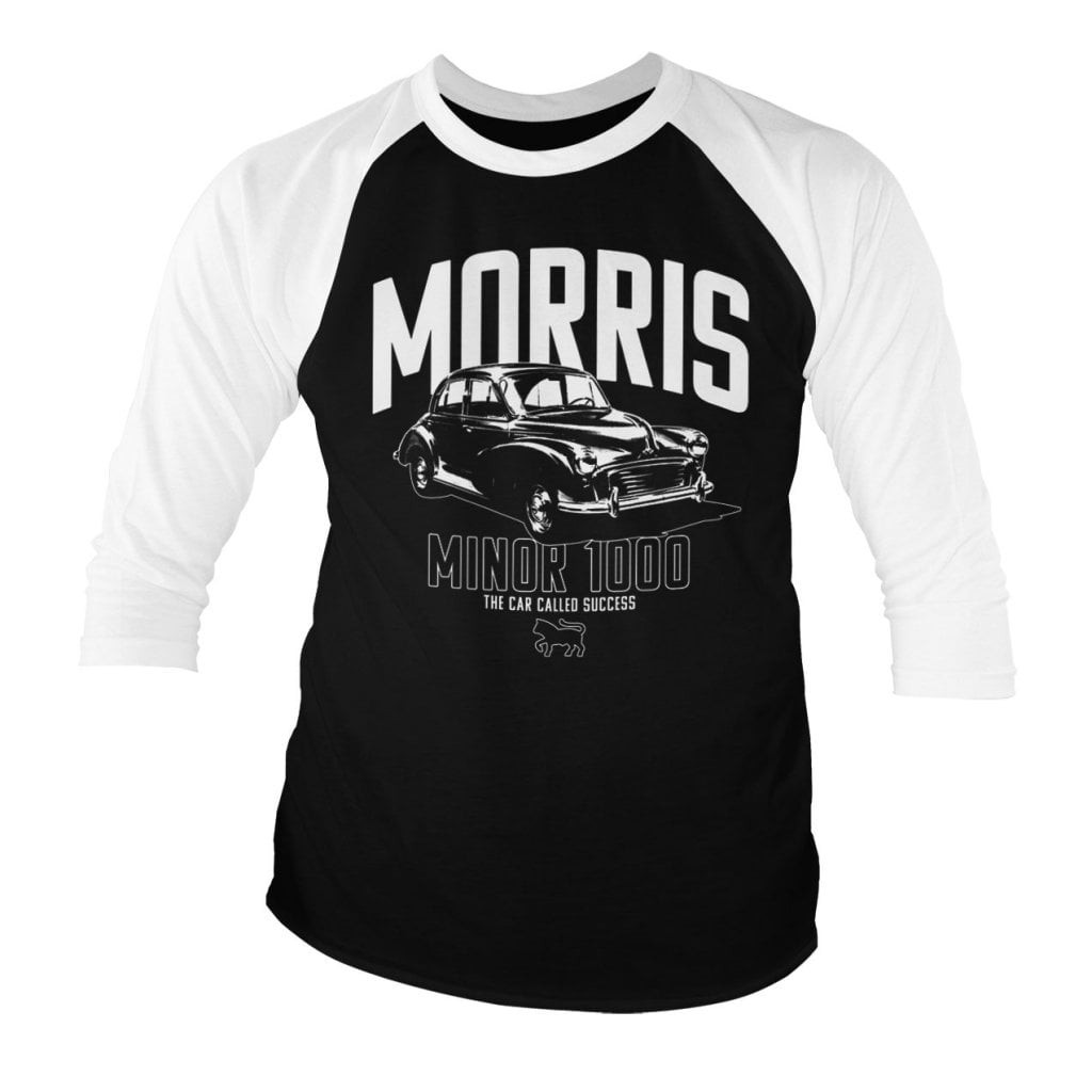 Morris Minor 1000 Baseball 3/4 Sleeve Tee (S White-Black)