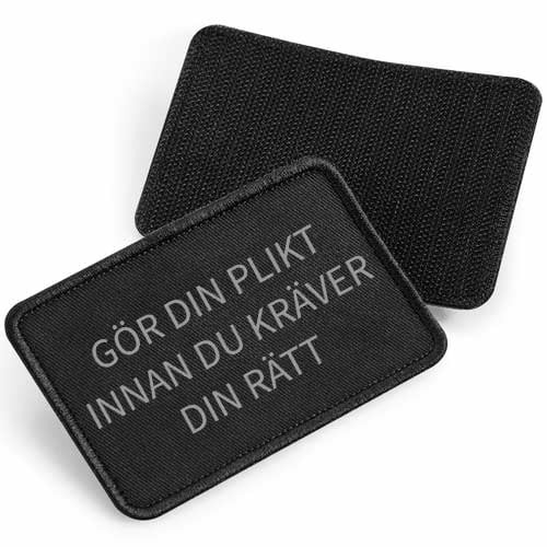 Gör Din Plikt - tygpatch med kardborre (Black)