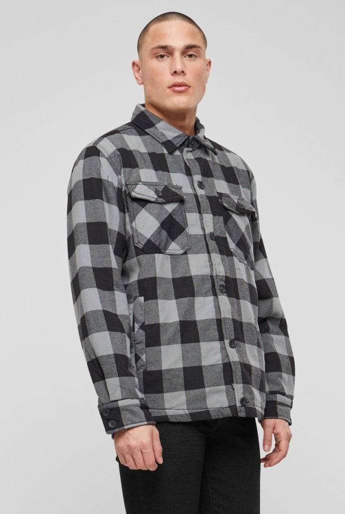 Biker flanelljacka svart/grå (Black/charcoal 3XL)