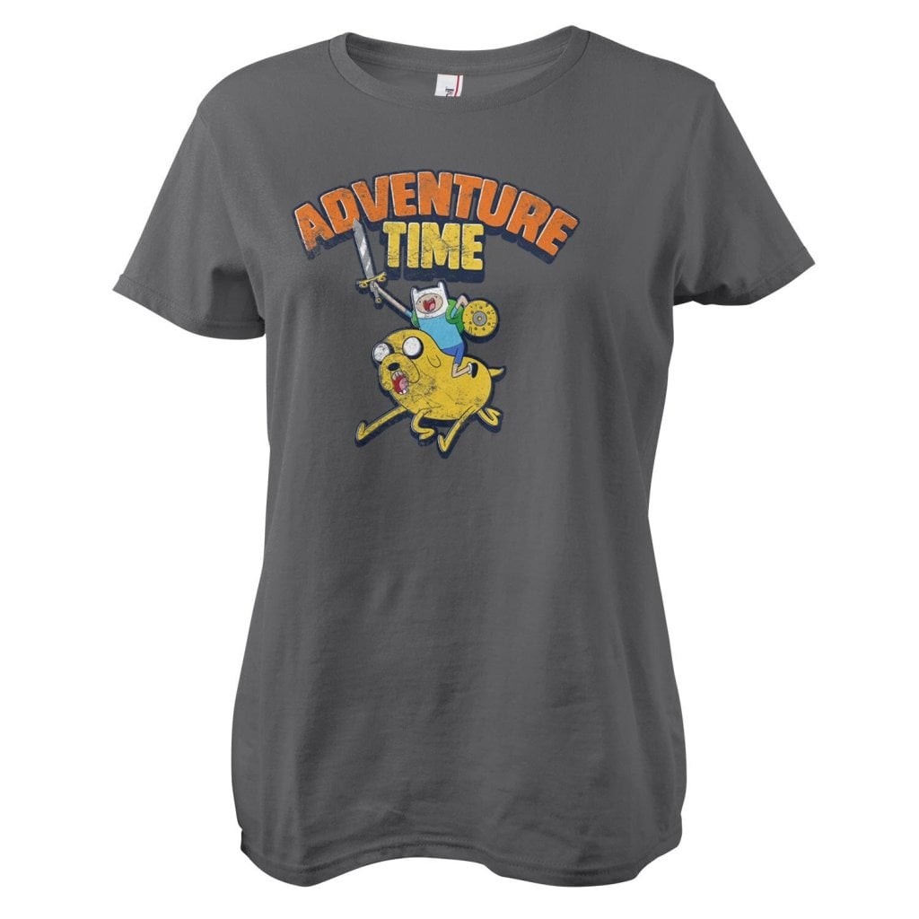 Adventure Time Washed Girly Tee (DarkGrey L)