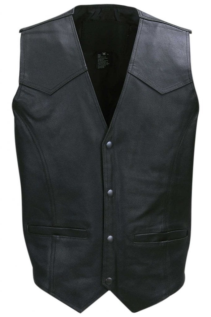 Svart skinnväst herr (Black 4XL)