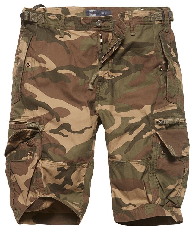 3/4 loose fit cargo shorts herr - camo (3XL woodland)