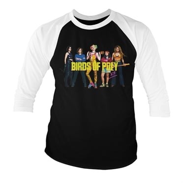 Birds Of Prey Baseball 3/4 Sleeve Tee (L White-Black)