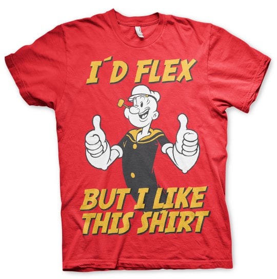 Popeye - I'd Flex But I Like This Shirt t-shirt (L Blå)
