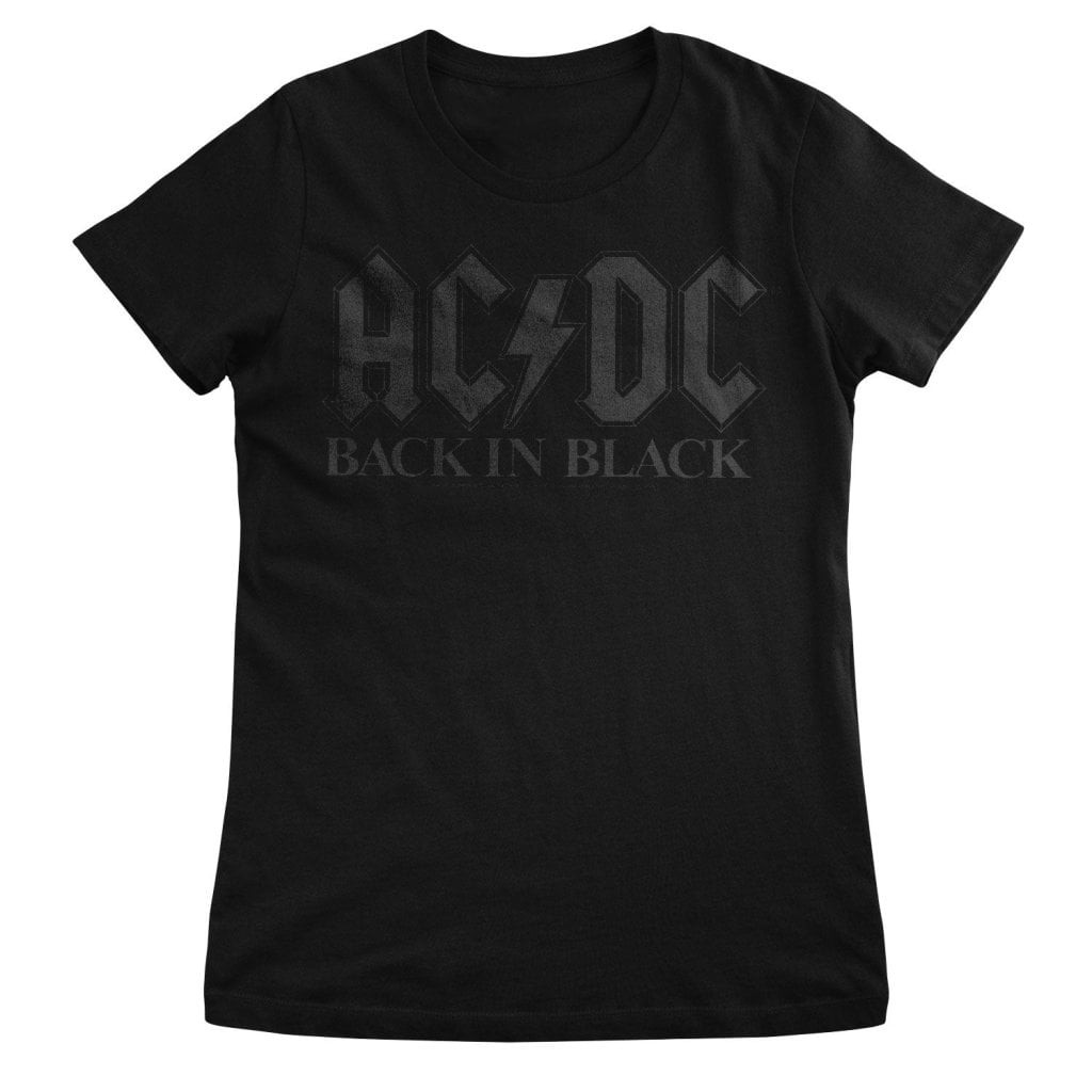 AC/DC Back In Black Girly Tee (L Black)