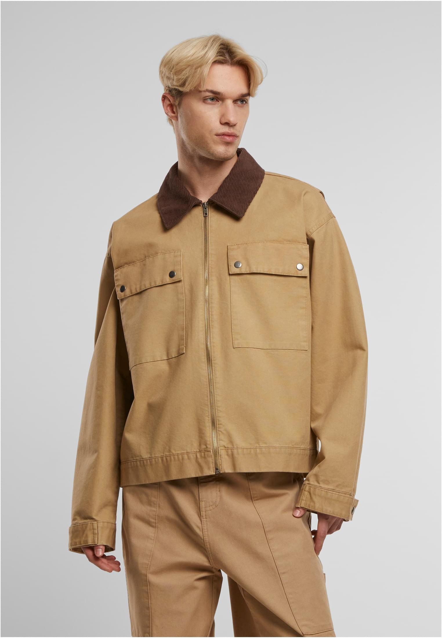 Bomullsjacka herr med manchesterkrage beige (3XL unionbeige)