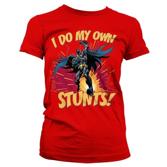 Batman - I Do My Own Stunts Girly Tee (L Red)