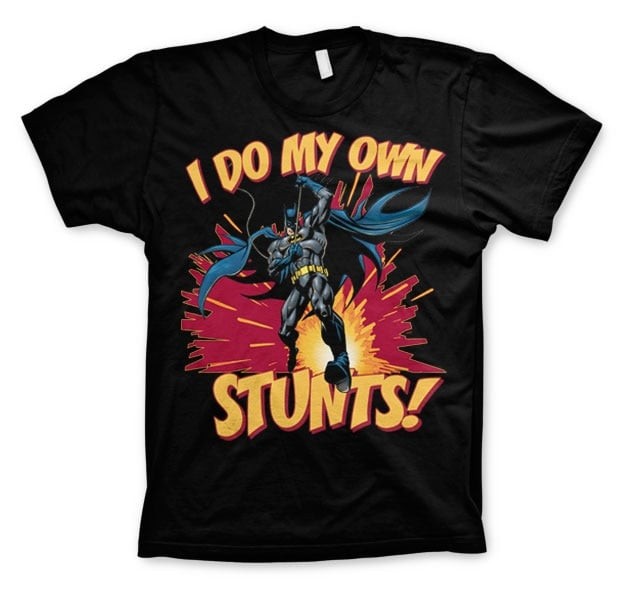 Batman - I Do My Own Stunts T-Shirt (L Black)