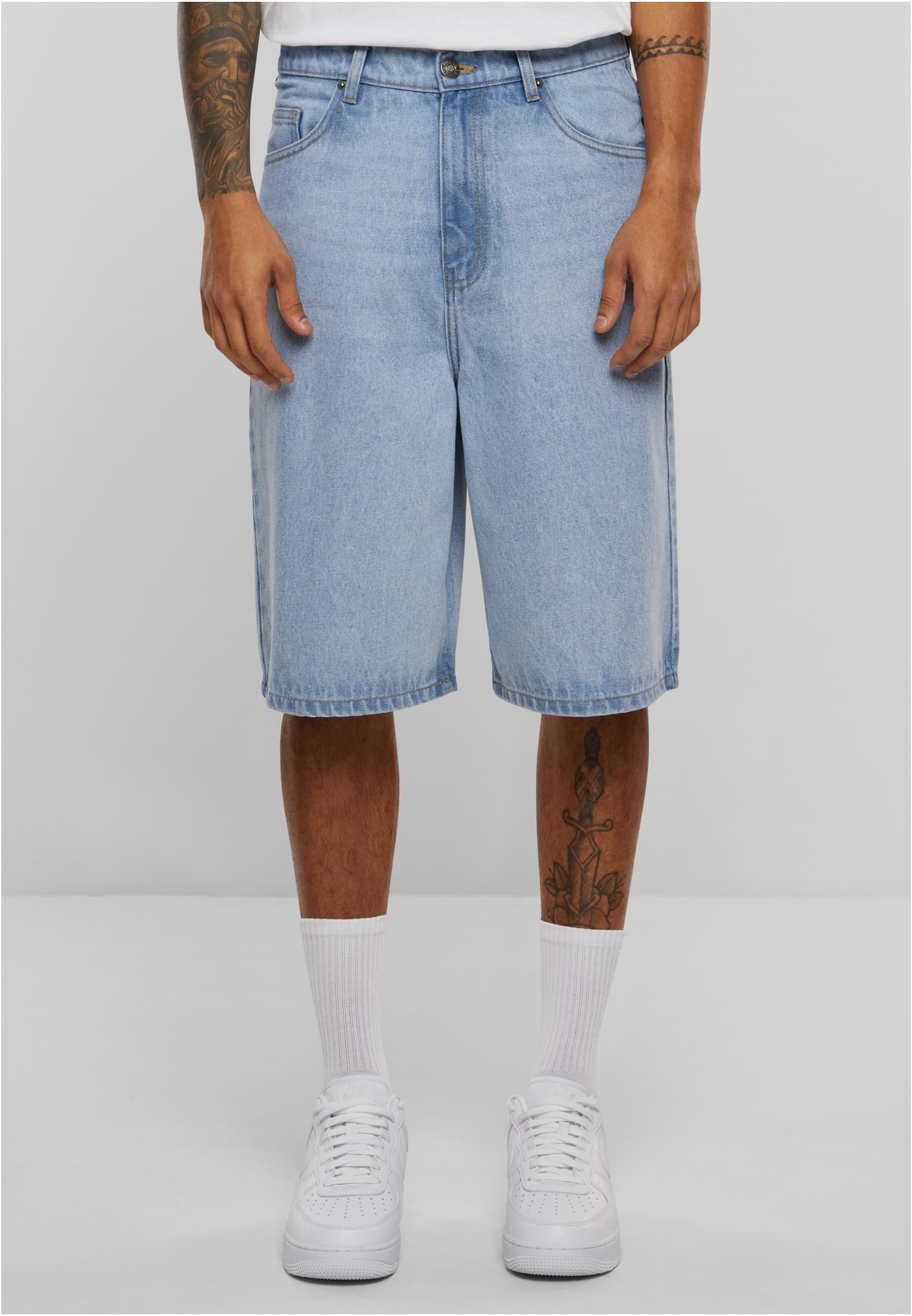 90-tals jeansshorts med oversize passform (30 new light blue washed)