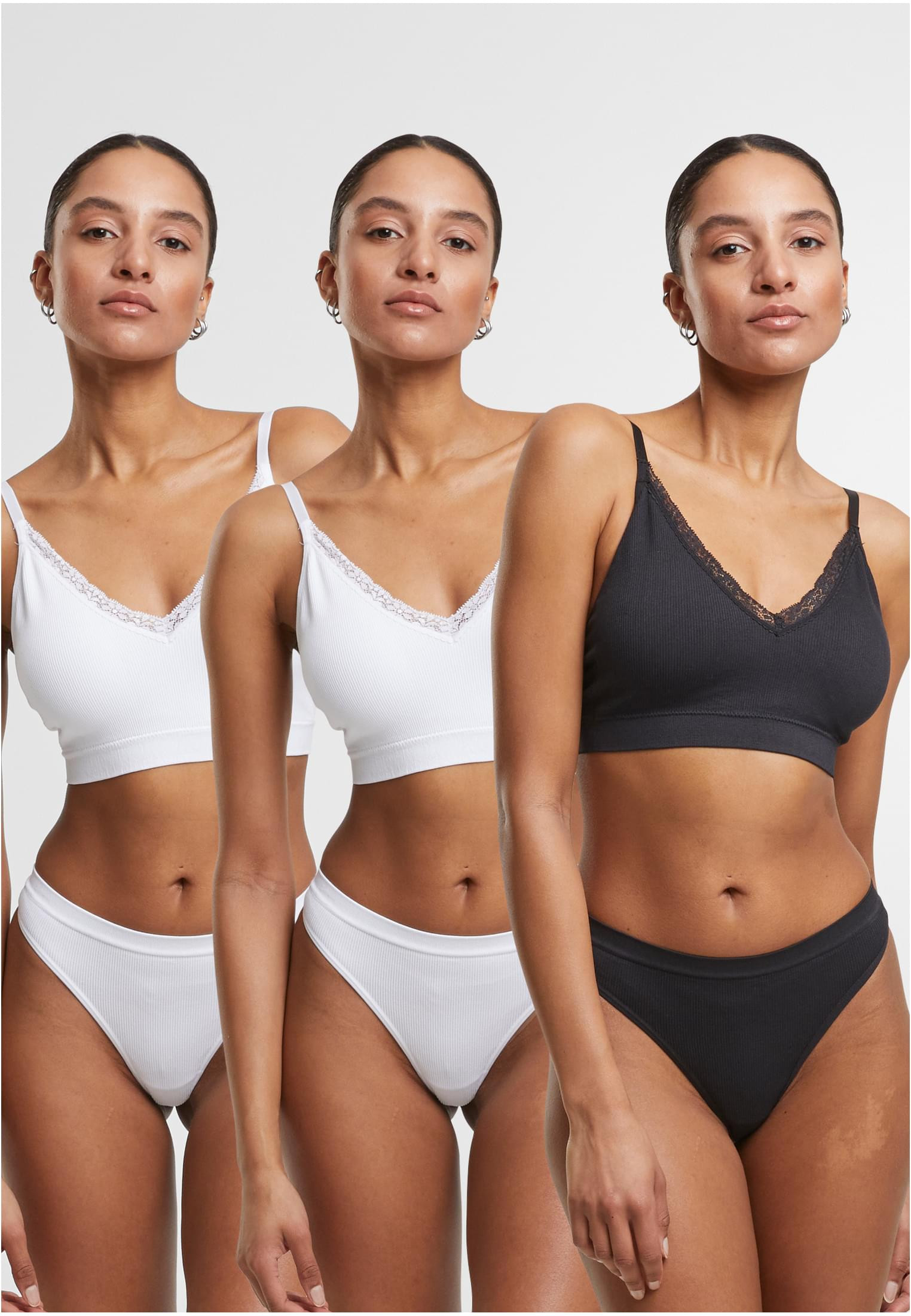 Eleganta Stringtrosor 3-Pack (L white+white+black)