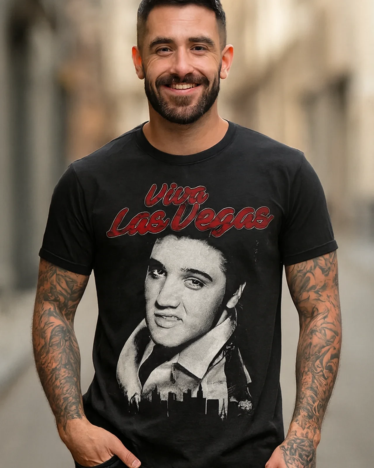 Elvis - Viva Las Vegas T-Shirt (Svart 4XL)
