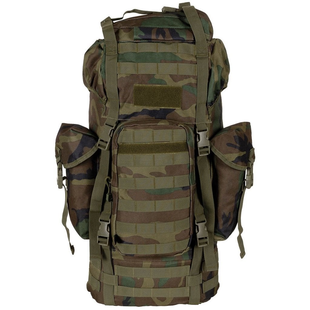 Vandringsryggsäck BW combat med MOLLE - camo (Woodland)