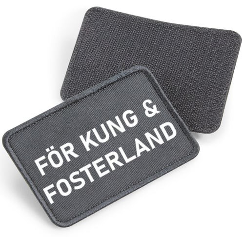 För Kung & Fosterland - tygpatch med kardborre (Graphite gray Onesize)