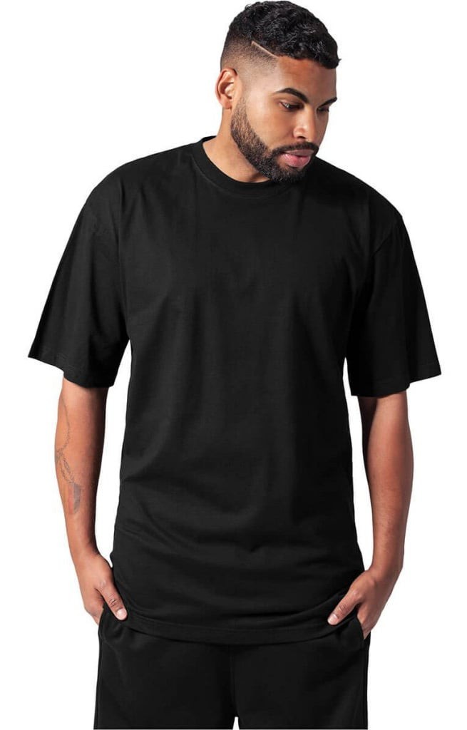 Black Tall tee as a base layer under an overshirt