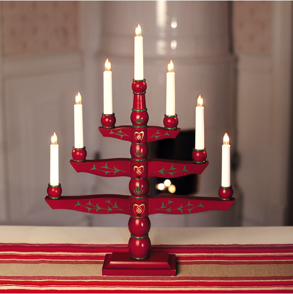 Adventsljusstake Tradition röd