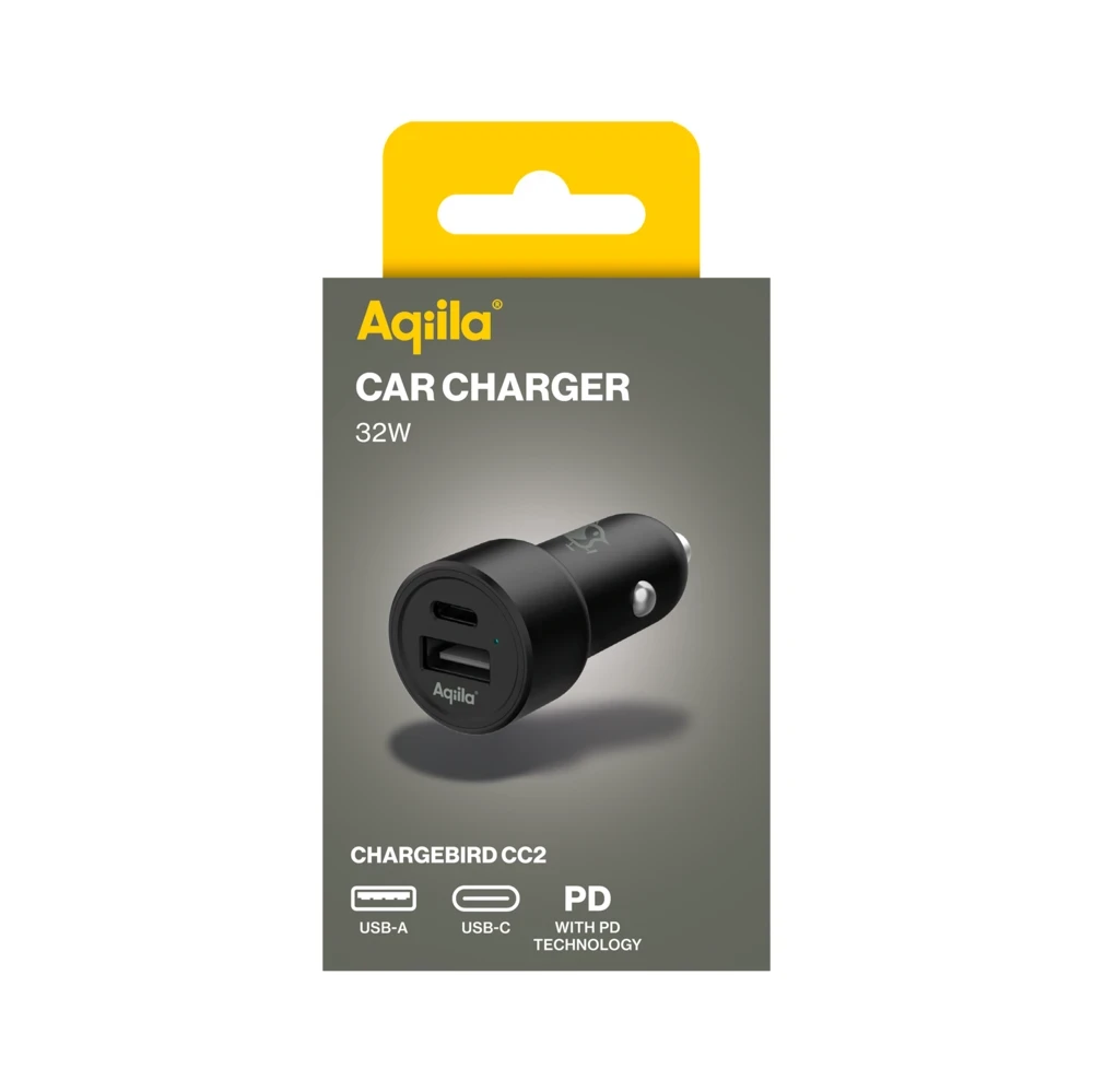 Aqiila Billaddare 12V USB-C + USB-A 32W