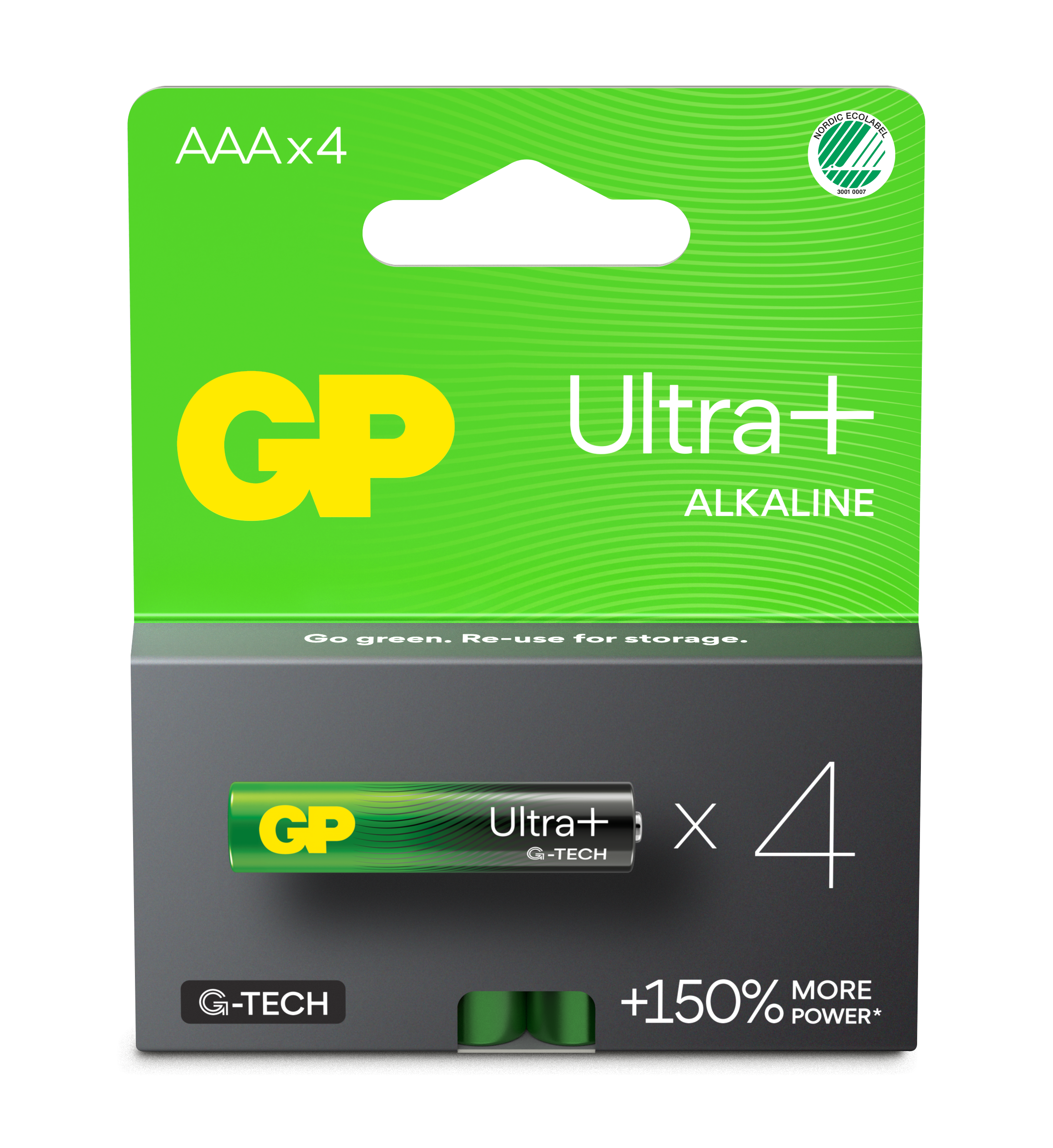 GP Batteries Ultra Plus Alkaline AAA G-TECH 4-pack