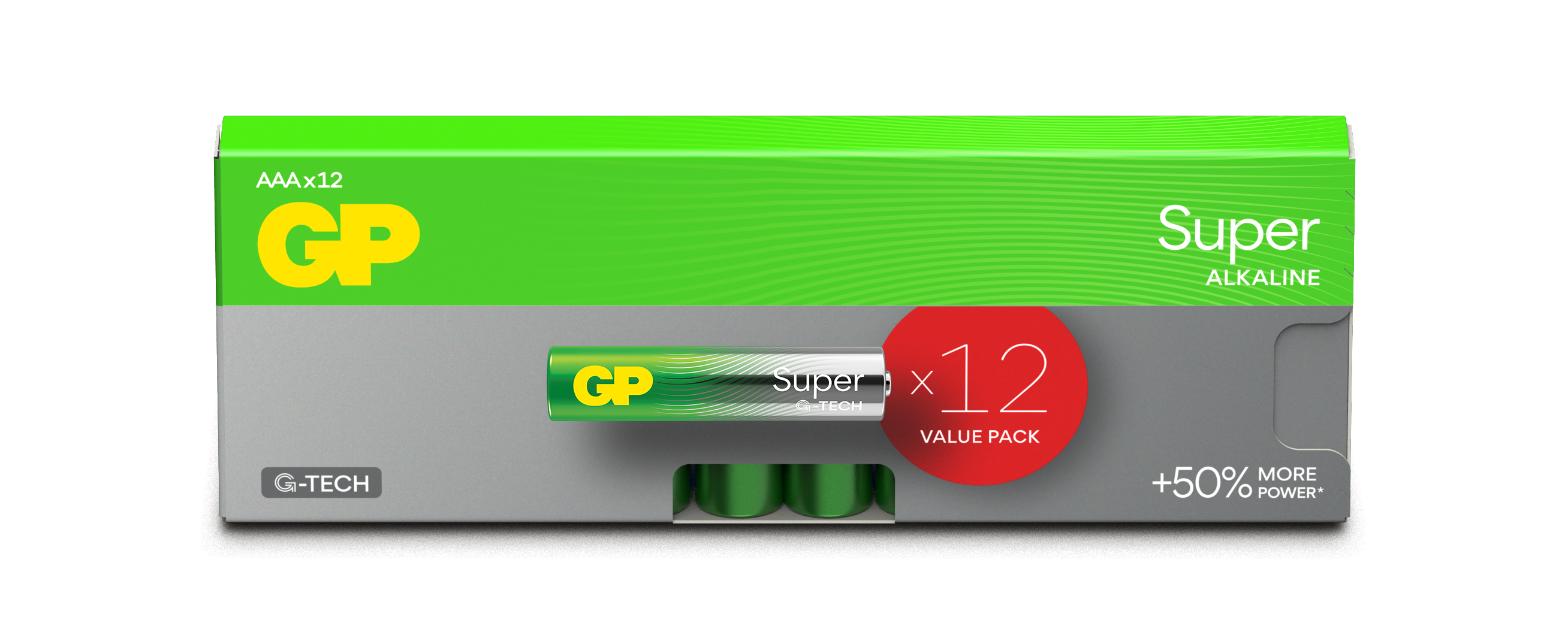GP Batteries Super Alkaline AAA-Batteri G-TECH 12-pack