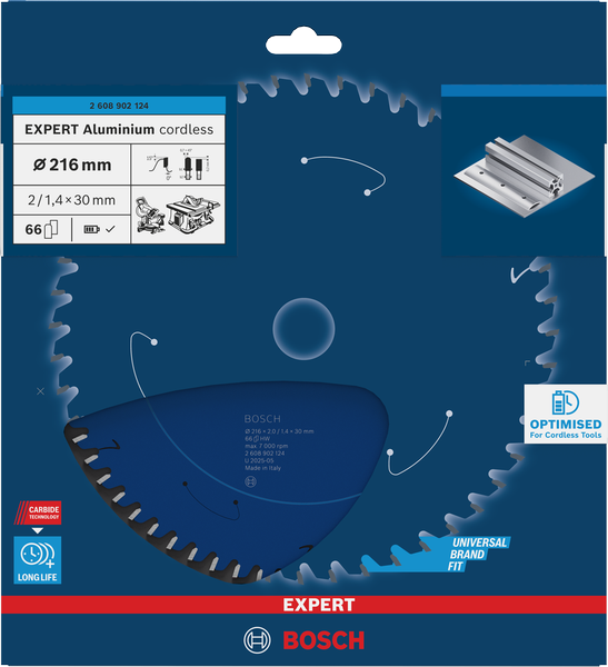 Bosch EXPERT Aluminium Sågklinga 216x2/1,4x30mm 66T