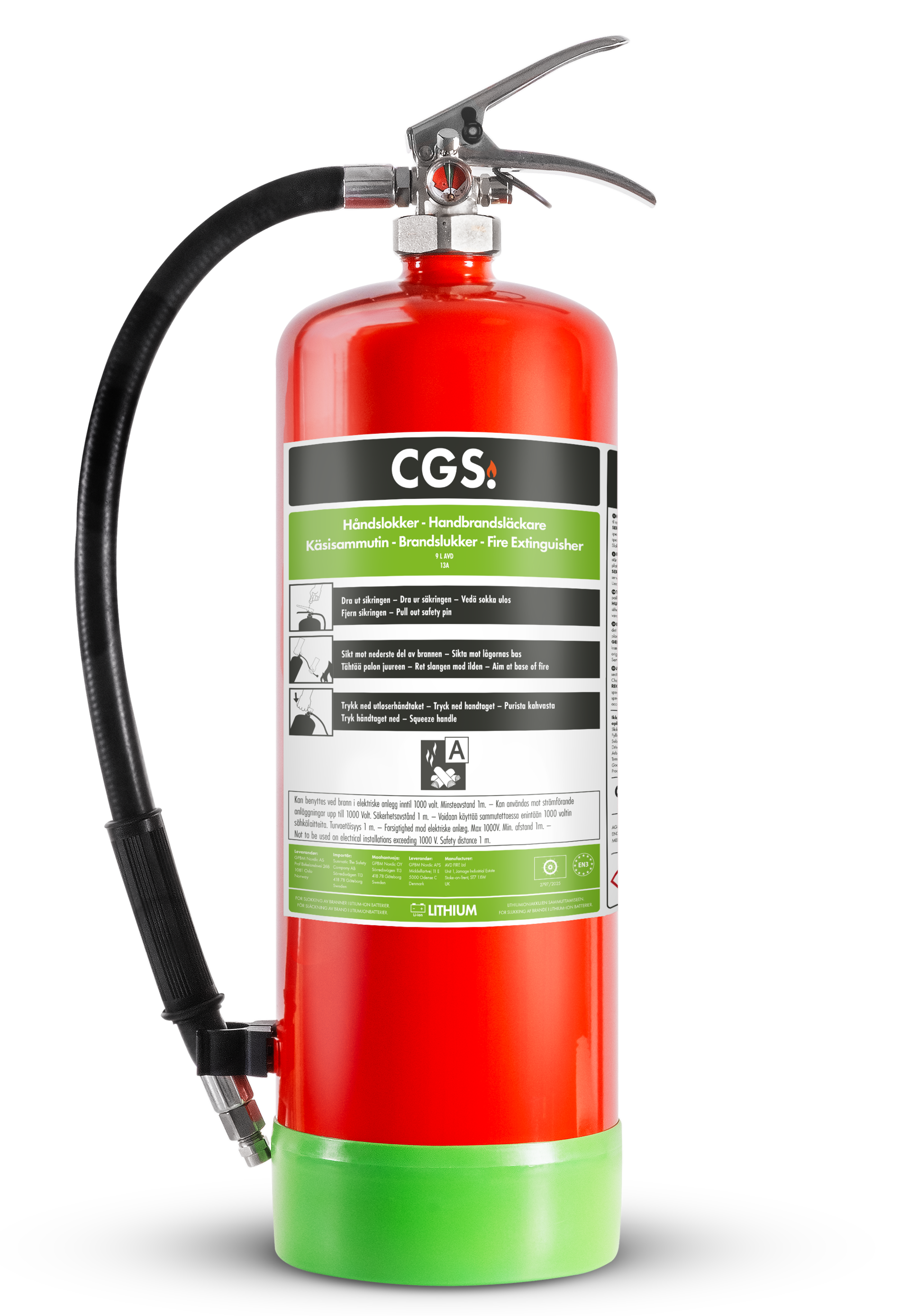 CGS LITHEX9 AVD Brandsläckare 9L 13A