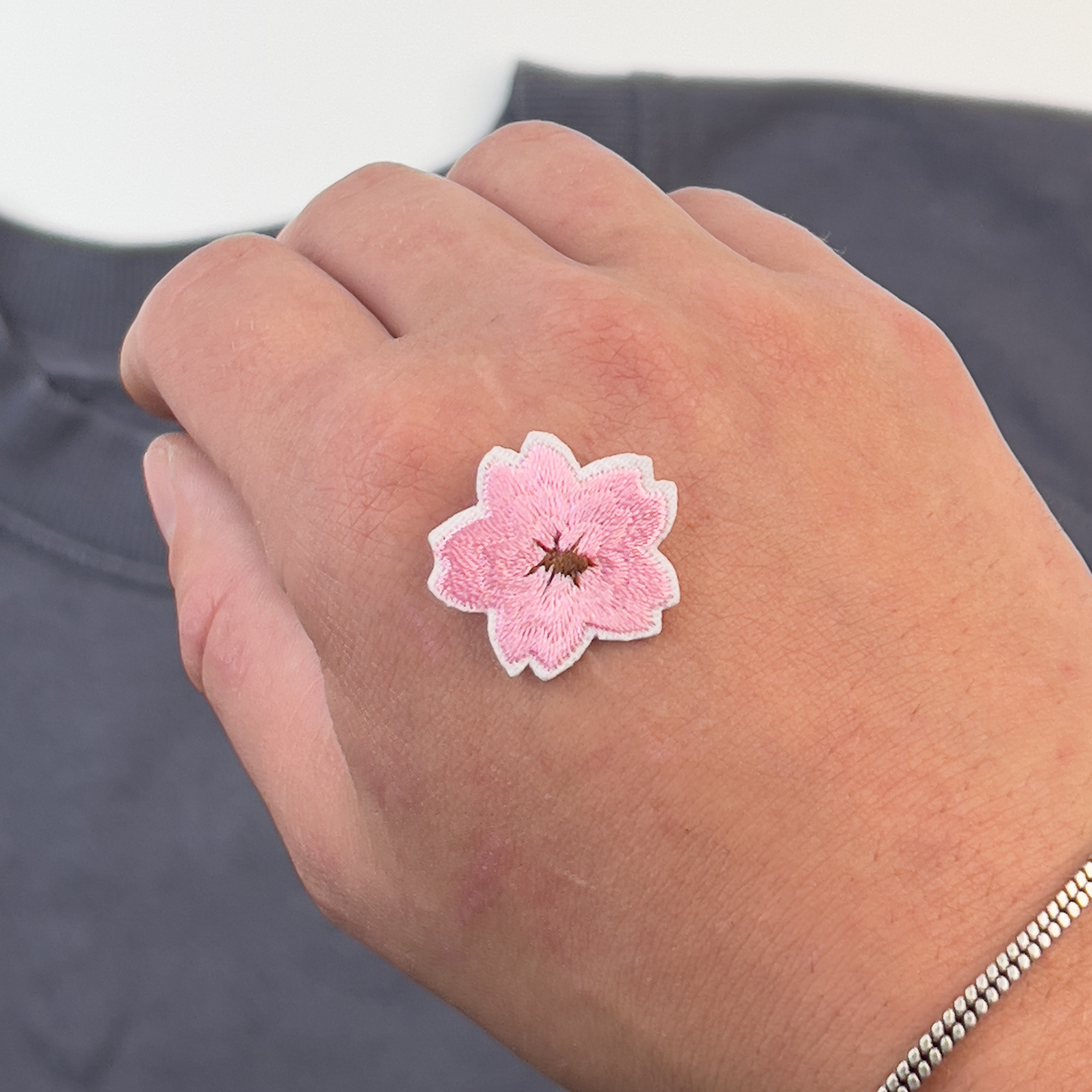 Liten blomma - Tygmärke (Rosa)