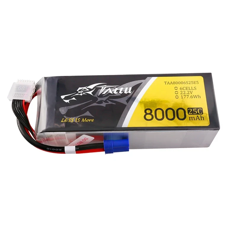 Batterier för drönare – Tattu 8000mAh 6S 22,2V 25C LiPo-batteri – EC5