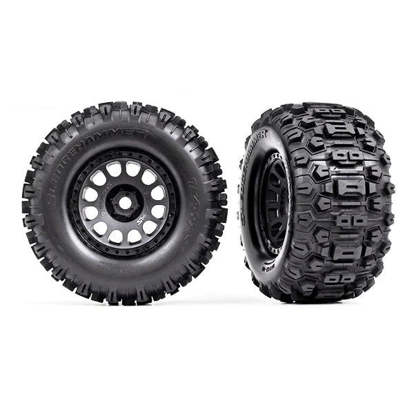 Däck o Fälg Traxxas XRT Race Truck – TRX7876 Däck & Fälg Sledgehammer/XRT Race Svart (2)