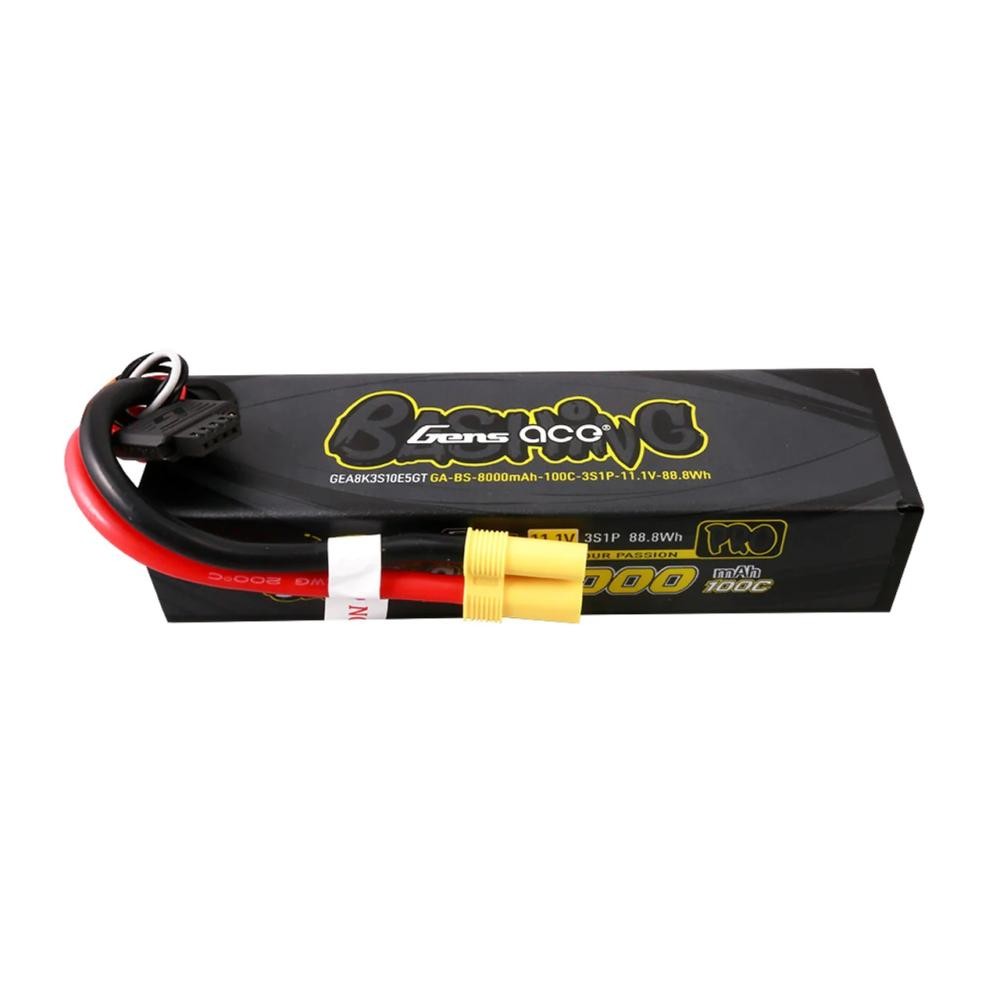 3 cells LiPo – Gens ace G-Tech 8000mAh 11.1V 100C 3S Lipo Battery Pack with EC5-Bashing Series
