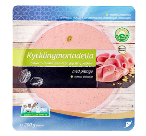 Qibbla Skivad Mortadella med pistage 12x200g