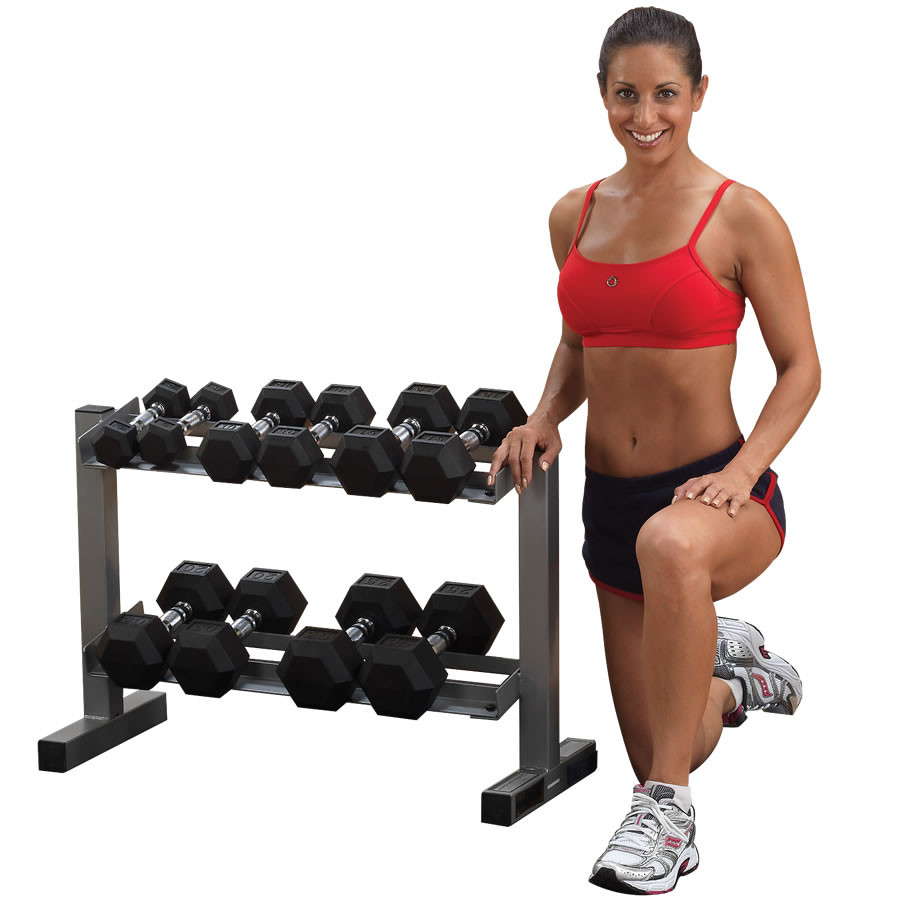 Body Solid Hantelställ - 82 cm, 2 hyllor
