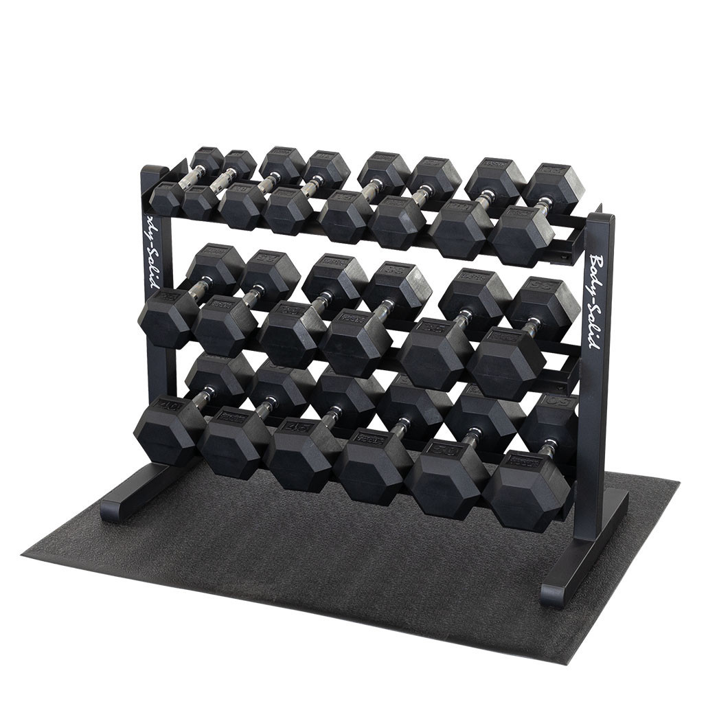 Hantelställ 102 cm, 3 hyllor