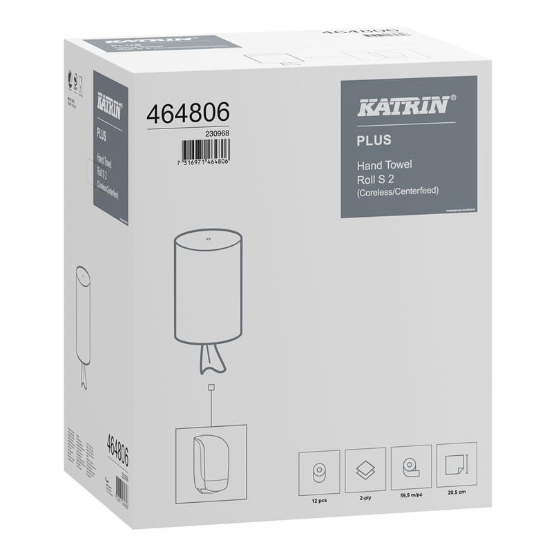 Alternativ bild 1 för KATRIN Torkrulle Plus S2 2-lagers, 214 ark, utan hylsa, 280 mm, vita