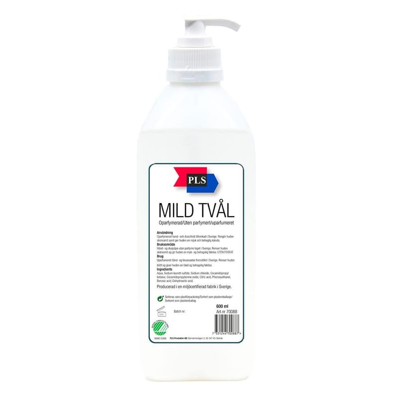 Pumptvål M &amp Ren PLS 600ml parfymfri