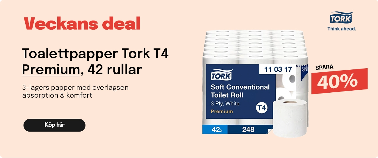 Toalettpapper Tork T4 Premium 3-lag vit 35m, 42 rl/bal