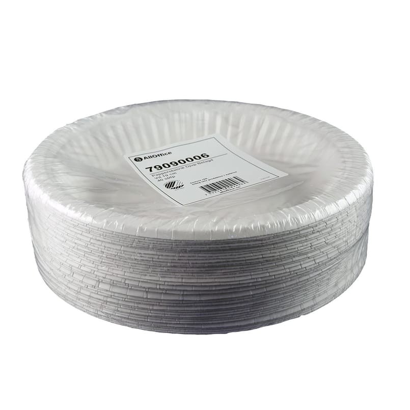 Papperstallrik Djup Belagd Vit 19cm, 40 st/fp