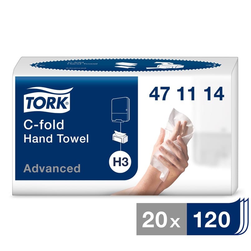 Produktfoto för PAPPERSHANDDUK C-FOLDH3 471114 20FRP/BAL (120PAPPERSARK/FRP) | Beijerbygg Byggmaterial