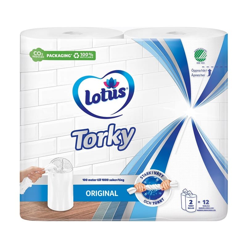 Torkrulle Lotus Torky 100m vit 12/fp