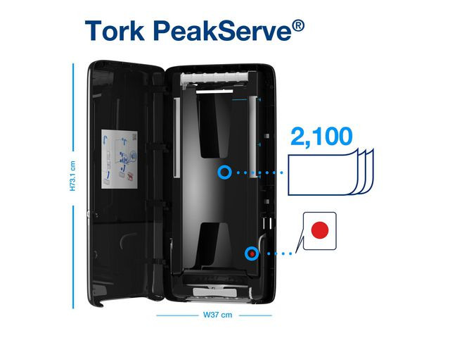 Alternativ bild 1 för Tork Dispenser H5 Handduk PeakServe svart