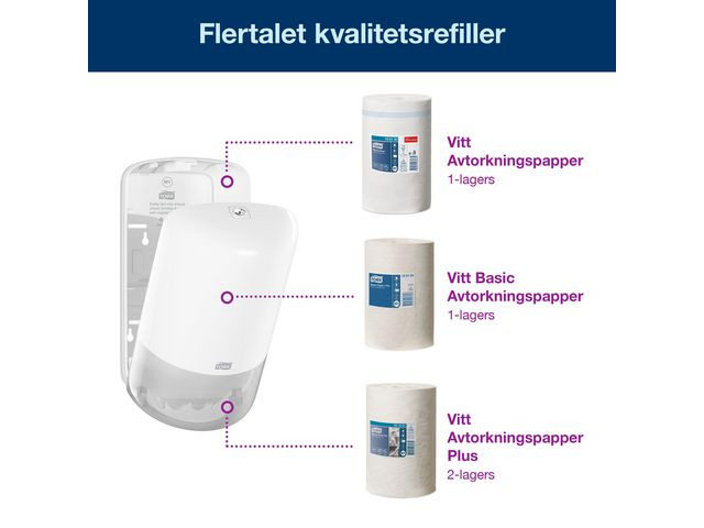 Alternativ bild 1 för PAPPERSDISPENSER TORK M1 MINI CENTRUMMATAD VIT 558000 | Beijerbygg Byggmaterial