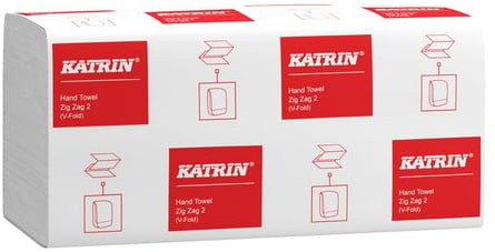 Alternativ bild 1 för KATRIN Pappershandduk V-vikt Zig Zag 2-lagers vit