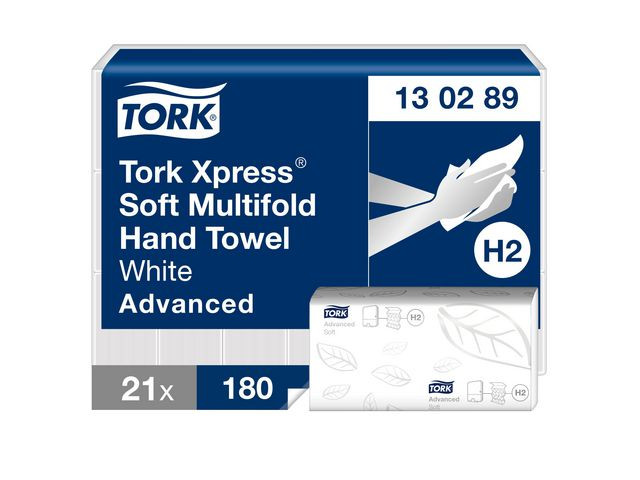Produktfoto för Tork Pappershandduk Xpress H2 Advanced Mjuk Multifold