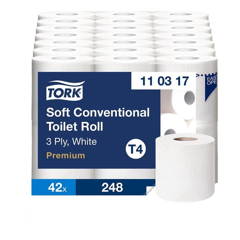 Alternativ bild 0 för Toiletpapir Tork T4 Premium Soft hvid 3-lags - (7 pakker x 6 ruller pr. karton)