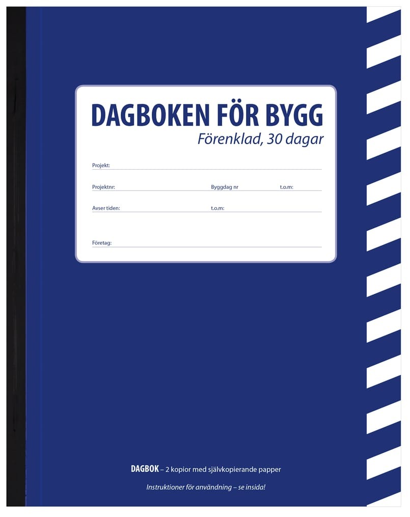 Produktfoto för BYGGDAGBOK 30 DAGARS BLÅ A5 | Beijerbygg Byggmaterial