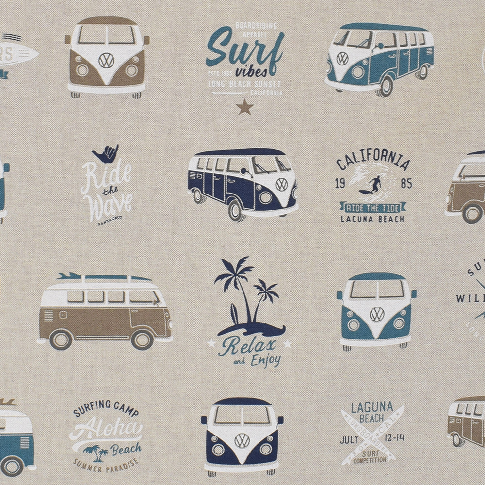 Tyg med VW buss och palmer - California Paradise