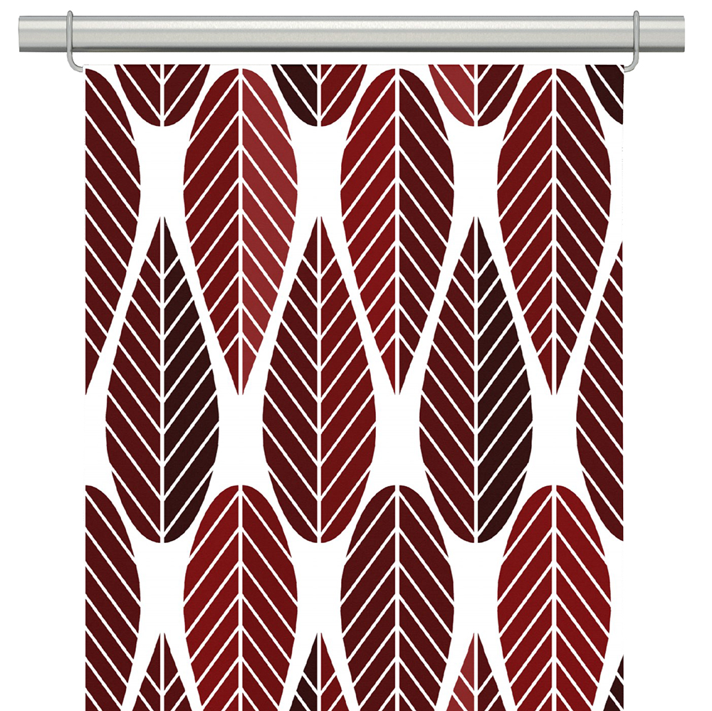 Blader Röd Panelgardiner 2-pack – Retro gardiner | Arvidssons Textil