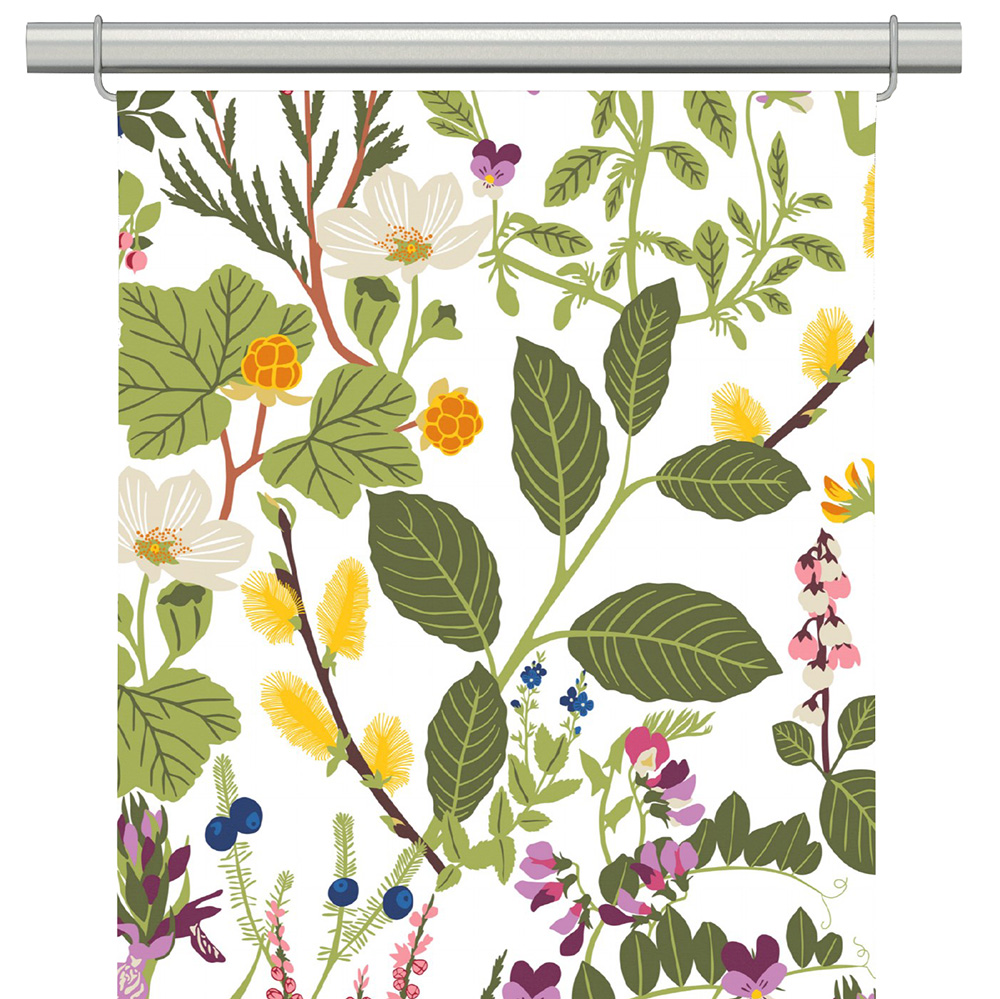 Ångermanland panelgardiner med botaniskt mönster
