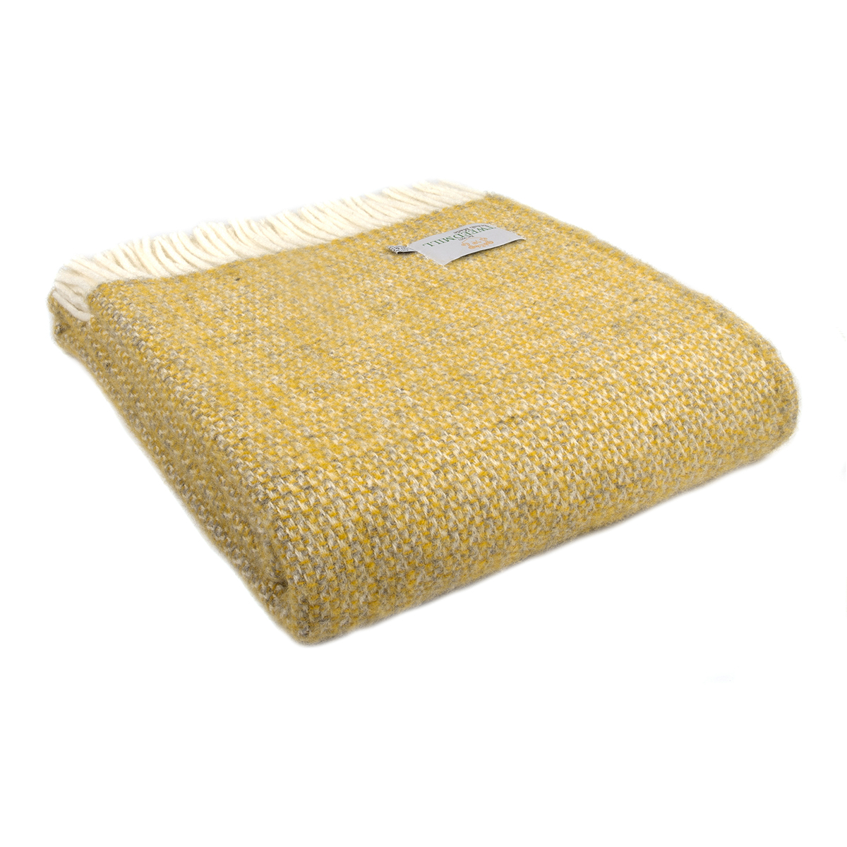 Ullpläd Illusion Yellow & Grey, 100% Ull, 150x183 cm